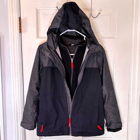 The North Face Chimbarazo‎ Triclimate Jacket Gray Black- Boys Size